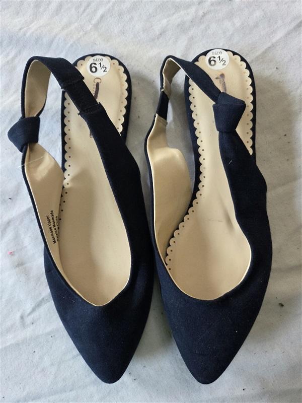 NWOT Charter Club 6.5 Knot Side Slingback Pointy Toe Flats Blue 132180