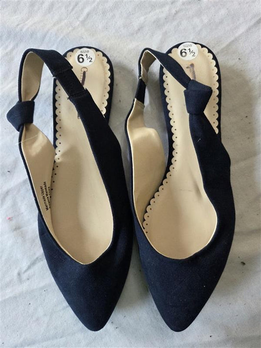 NWOT Charter Club 6.5 Knot Side Slingback Pointy Toe Flats Blue 132180