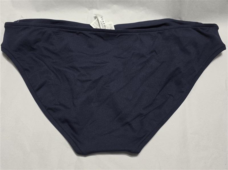 NWOT Seafolly 14 USA Solid Twist Hipster Bikini Bottom Blue 132202