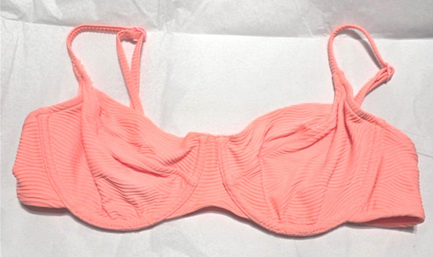 NWOT Seafolly Capri 8 USA Neon Orange Wave Underwire Bikini Top 132209