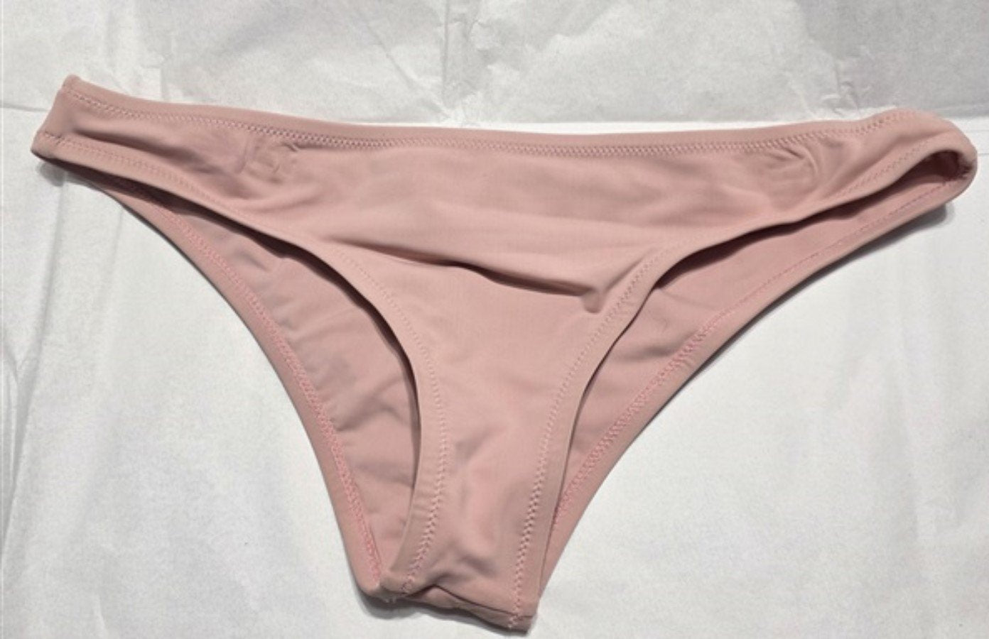 NWT Young & Reckless M Solid Pink Cheeky Ruched Bikini Swim Bottoms 132215