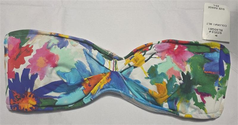 NWOT Polo Ralph SM Lauren Watercolor Floral Halter Bikini Swim Top 132224