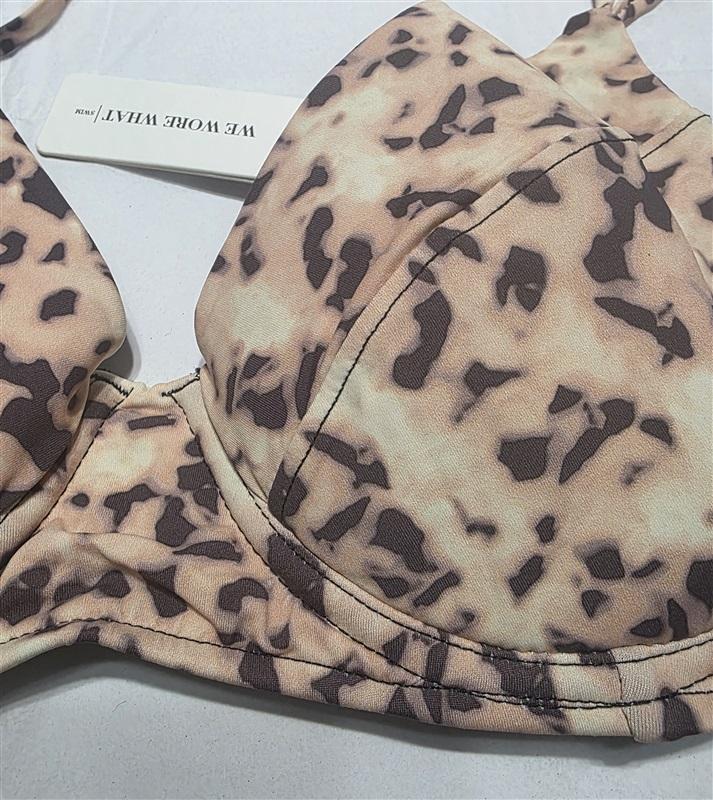 NWT We Wore What Lydia LG Tortoiseshell Underwired Bikini Swim Top 132228