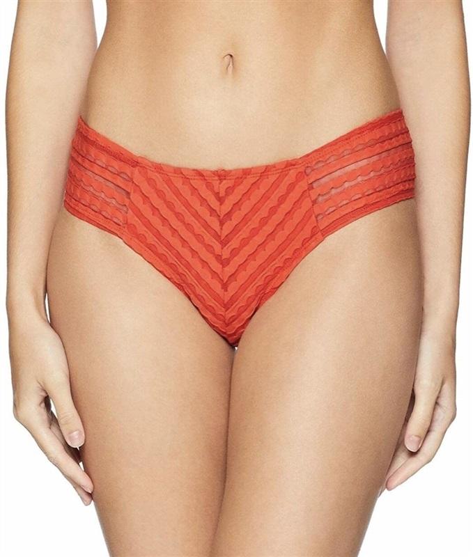 NWOT Robin Piccone XS Carly Tab Side Hipster Orange Pimento Bikini Bottom 132233