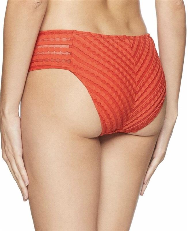NWOT Robin Piccone XS Carly Tab Side Hipster Orange Pimento Bikini Bottom 132233