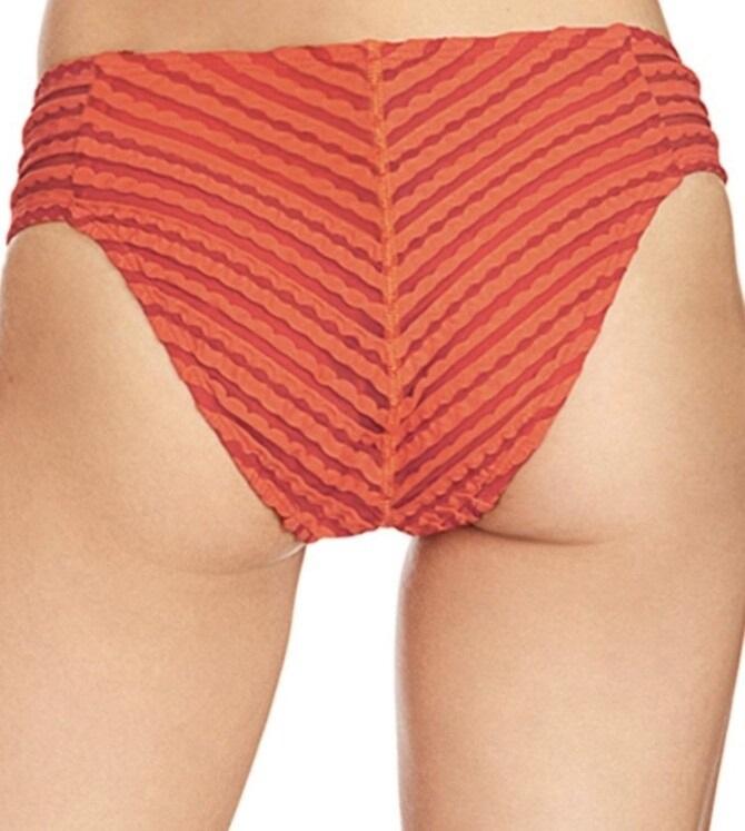 NWOT Robin Piccone XS Carly Tab Side Hipster Orange Pimento Bikini Bottom 132233