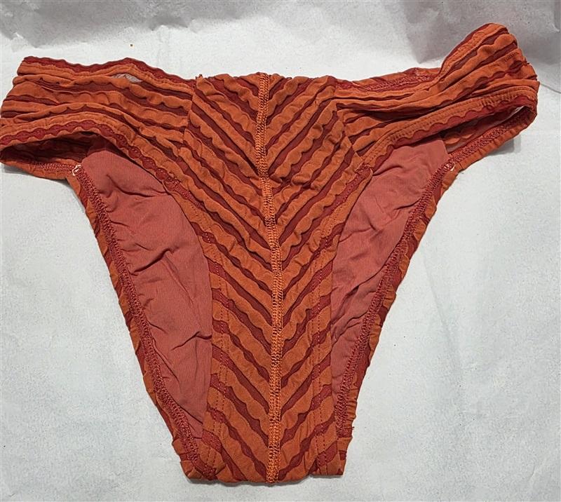 NWOT Robin Piccone XS Carly Tab Side Hipster Orange Pimento Bikini Bottom 132233