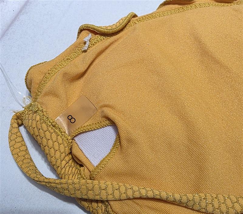 NWOT Seafolly 4 USA Stardust Slide Tri Bikini Top Yellow Gold 132235