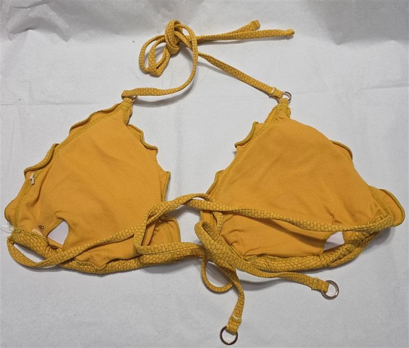 NWOT Seafolly 4 USA Stardust Slide Tri Bikini Top Yellow Gold 132235
