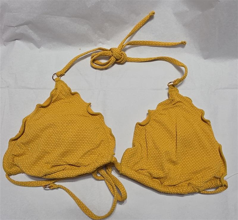 NWOT Seafolly 4 USA Stardust Slide Tri Bikini Top Yellow Gold 132235