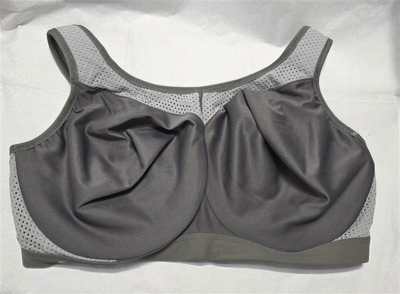 NWOT Glamorise 38F Underwire High Impact Sports Bra 9066 Gray 132242