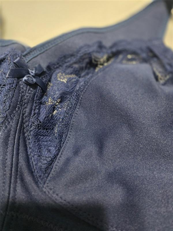 NWOT Glamorise 38D Magic Lift Full Figure Minimizer Bra 1003 Navy Blue 132264