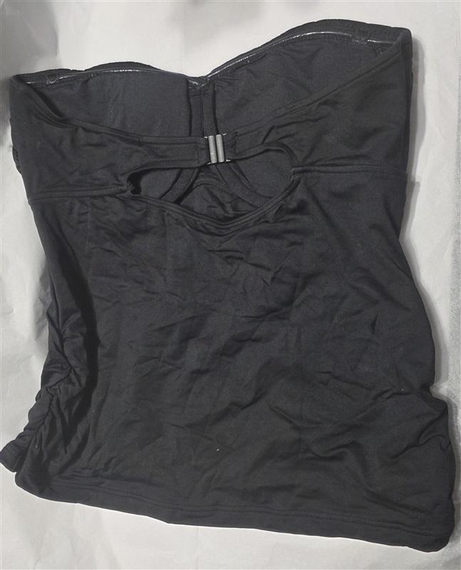 NWOTD Seafolly 12 USA Easy Fit C/D Cup Bandeau Singlet Tankini Black 132269