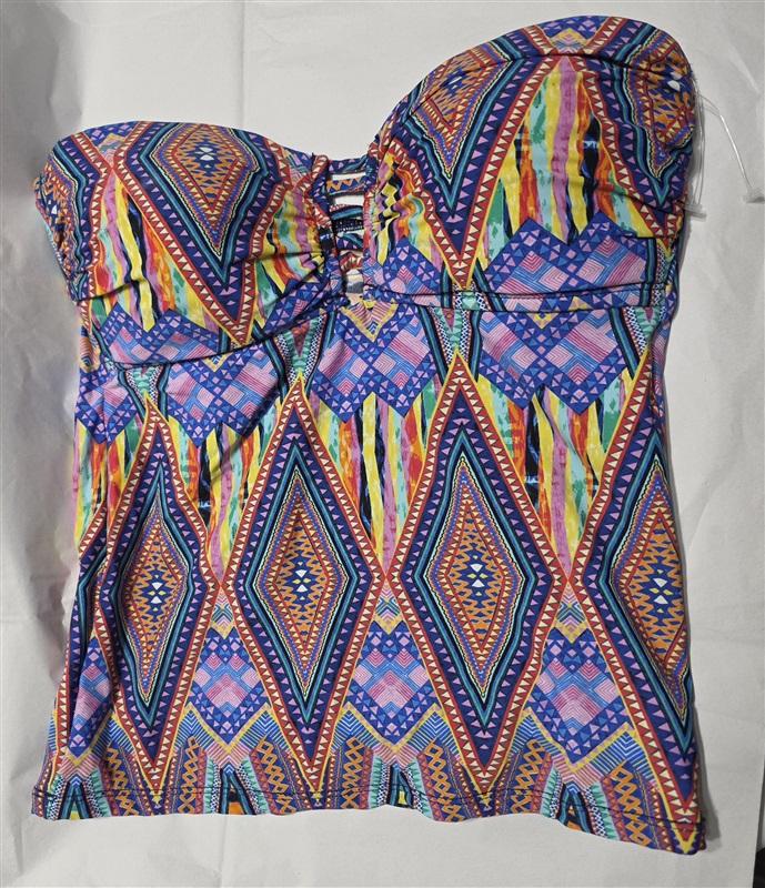 NWOT La Blanca 6 Sample Island Goddess IKAT Bandeau Tankini Swim Top 132273