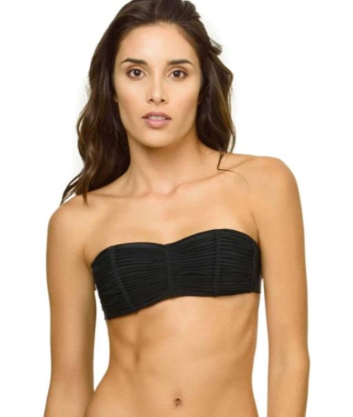 NWT Pilyq D Midnight Gold Isla Bandeau Black MID-156B Bikini Swim Top 132275