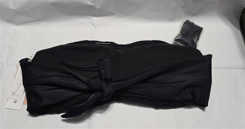 NWT Pilyq D Midnight Gold Isla Bandeau Black MID-156B Bikini Swim Top 132275