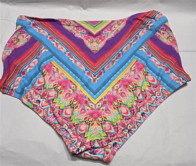 NWOT Johnny Was S High Waist Floral Chevron Bikini Swim Bottom 132278