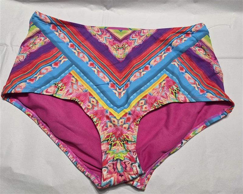NWOT Johnny Was S High Waist Floral Chevron Bikini Swim Bottom 132278