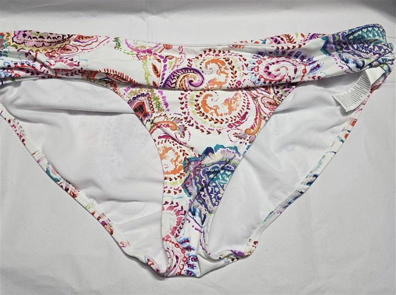 NWT Ralph Lauren 16 Fold Over Hipster Bikini Swim Bottoms Floral Paisley 132285