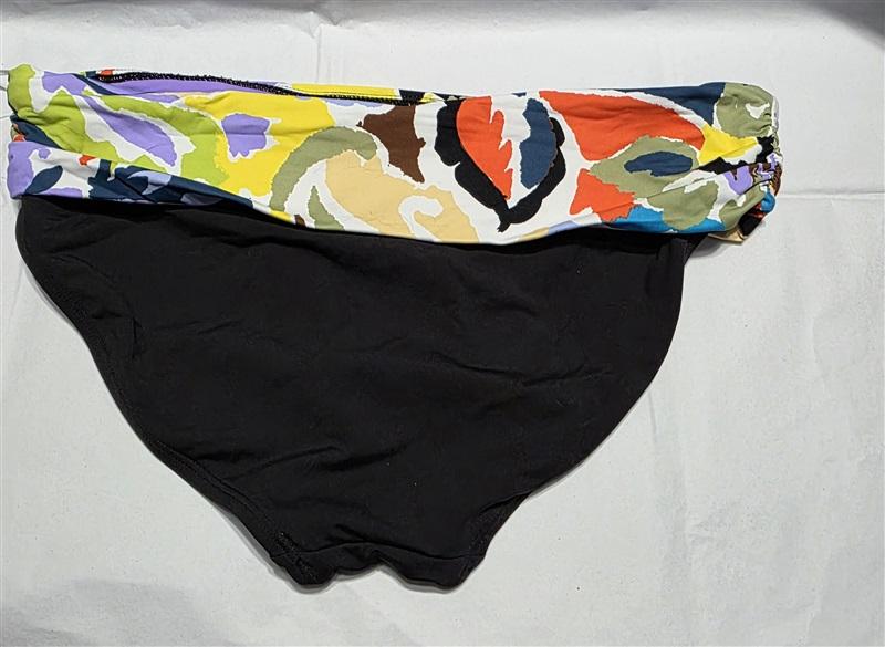NWOT Anne Cole XL Black Floral Foldover Bikini Bottom 132287