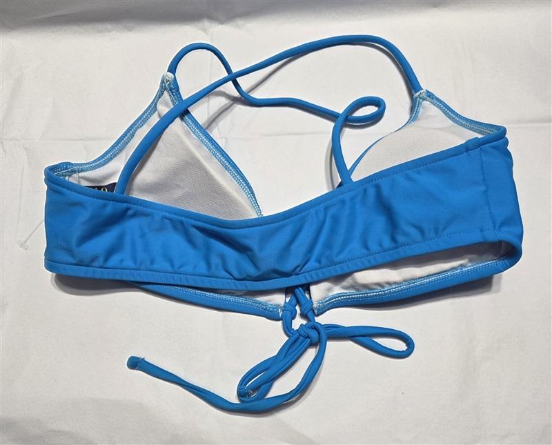 NWT Ralph Lauren S Modern Solids Cross Back Bra Bikini Top Blue Sample 132290