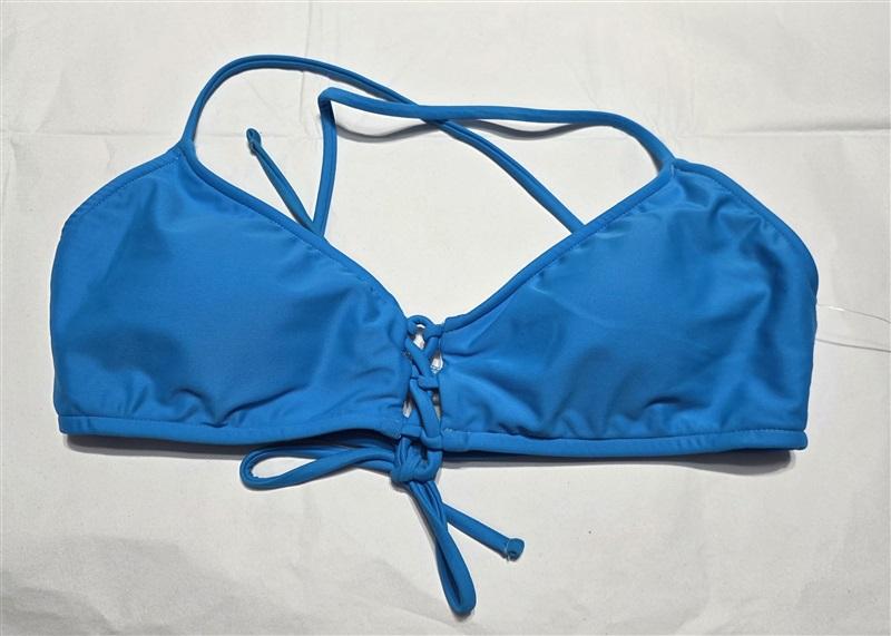 NWT Ralph Lauren S Modern Solids Cross Back Bra Bikini Top Blue Sample 132290