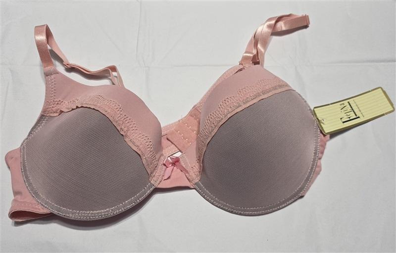 NWT Felina 38C Lace Trim Mesh Push Up Bra F5340 Pink & Gray 132291