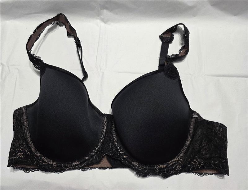 NWOT Wacoal Vivid Encounter Lace-Trim Contour 38B Bra 853395 Black 132293