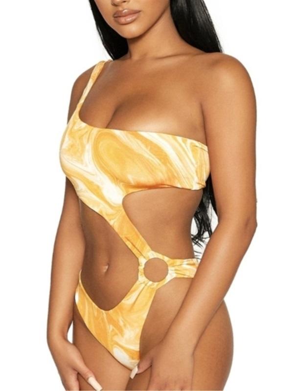 NWOT Naked Wardrobe XS Orange Ring Monokini 1PC Swimsuit 132312