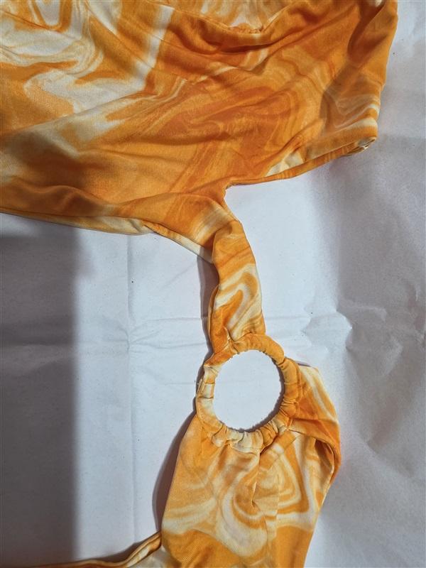 NWOT Naked Wardrobe XS Orange Ring Monokini 1PC Swimsuit 132312