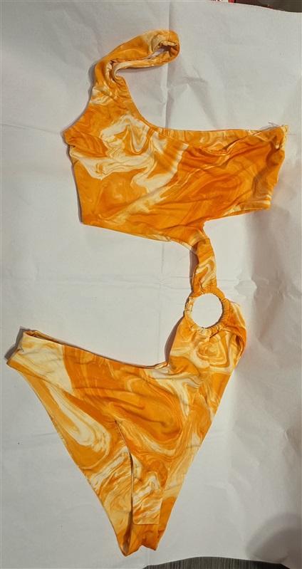 NWOT Naked Wardrobe XS Orange Ring Monokini 1PC Swimsuit 132312