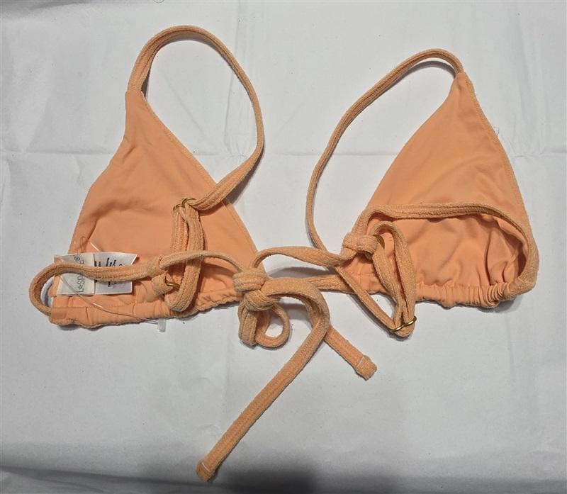 NWOT L*Space SM Brittany Terry Cloth Bikini Top Tangerine orange 132314