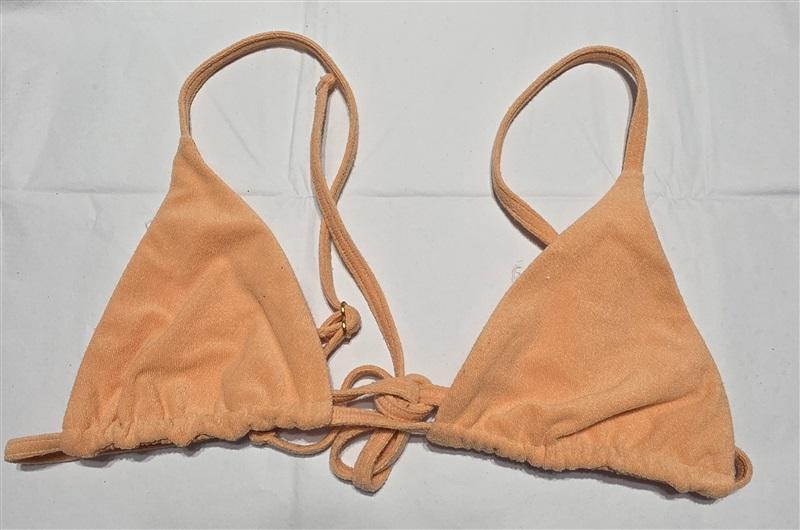 NWOT L*Space SM Brittany Terry Cloth Bikini Top Tangerine orange 132314