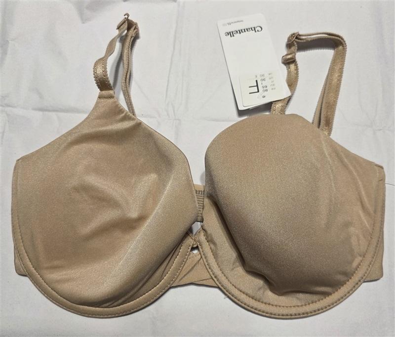 NWT Chantelle Modern Flex Soft Plunge T-Shirt Bra 17A6 30DDD Beige 132333