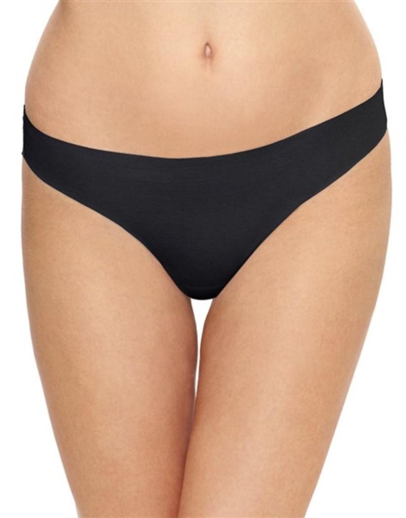 NWTD Wacoal Large 2pr Beyond Naked Cotton Thongs 879259 Black White 132357