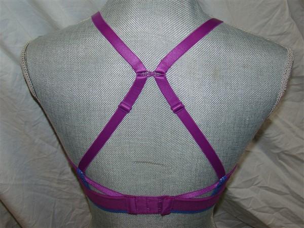 NWT b.tempt'd Wacoal 32 b.active Sports Bra Bralette 952210 Purple Blue 132363