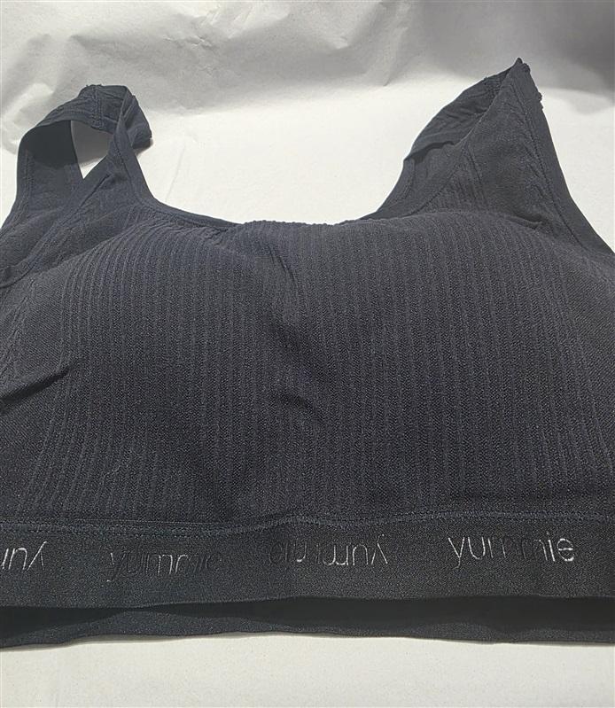 NWOT Yummie Tummie L/XL Kiara Tank Knit Bralette Black Ribbed 132381