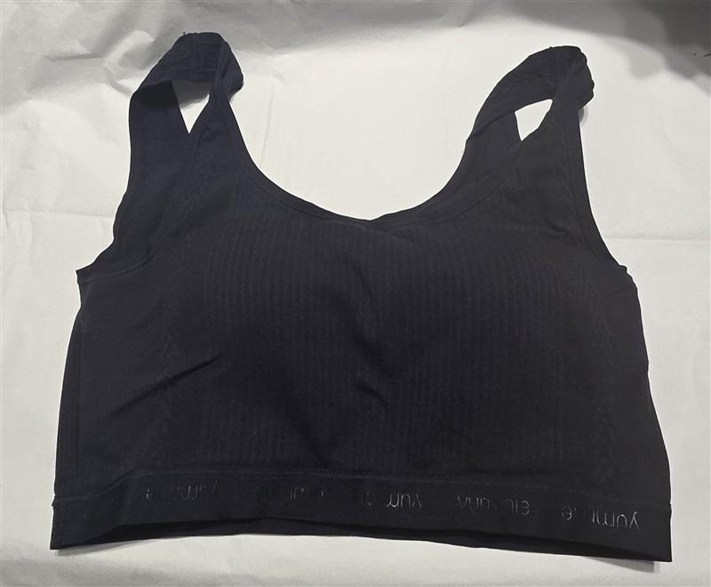 NWOT Yummie Tummie L/XL Kiara Tank Knit Bralette Black Ribbed 132381