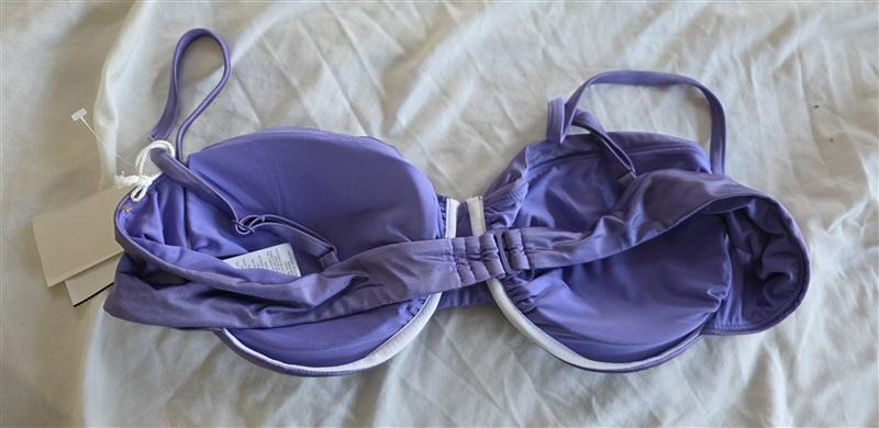 NWT Good American 7 or 5XL Shiny Ruched Demi Underwire Bikini TOP Purple 132389