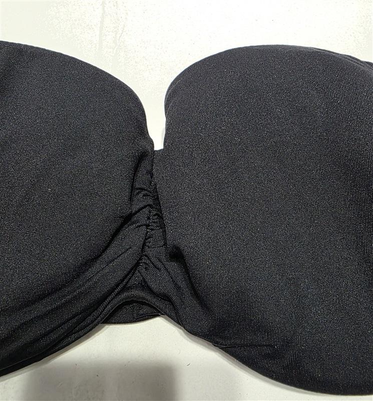 NWOT Seafolly 8 USA Solid Underwire Bandeau Bra Bikini Top Black 132391