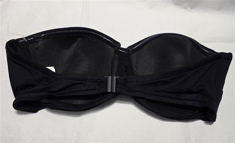 NWOT Seafolly 8 USA Solid Underwire Bandeau Bra Bikini Top Black 132391