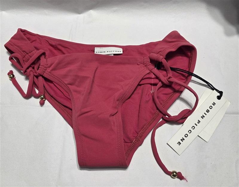 NWT Robin Piccone Luca XS Side-Tie Full Bikini Swim Bottom Pink Punch 132397