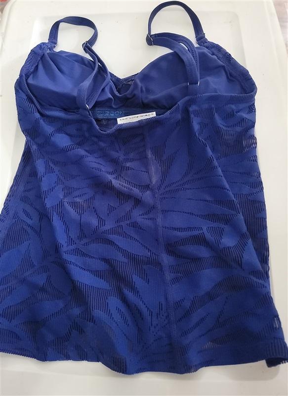 NWT Robin Piccone M Hana Sapphire Tropical Mesh Tankini 132404