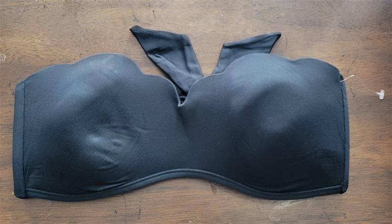 NWOT Seafolly 8 USA Petal Bandeau Bra Bikini Bikini Top Black 132405