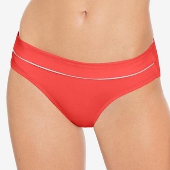 NWT Robin Piccone Malia S Pimento orange Solid Full Bikini Swim Bottom 132410