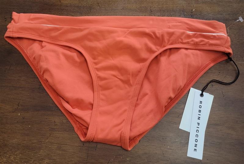 NWT Robin Piccone Malia S Pimento orange Solid Full Bikini Swim Bottom 132410