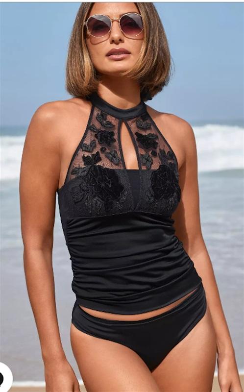 NWOT Boston Proper Amita Naithani S High Neck Tankini Swim Top &Bottom 132414