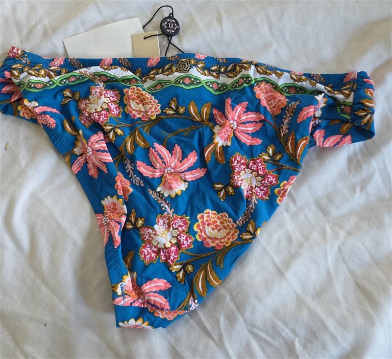 NWOT Nanette Lepore 8 Blue Floral Bikini Swim Bottom 132418