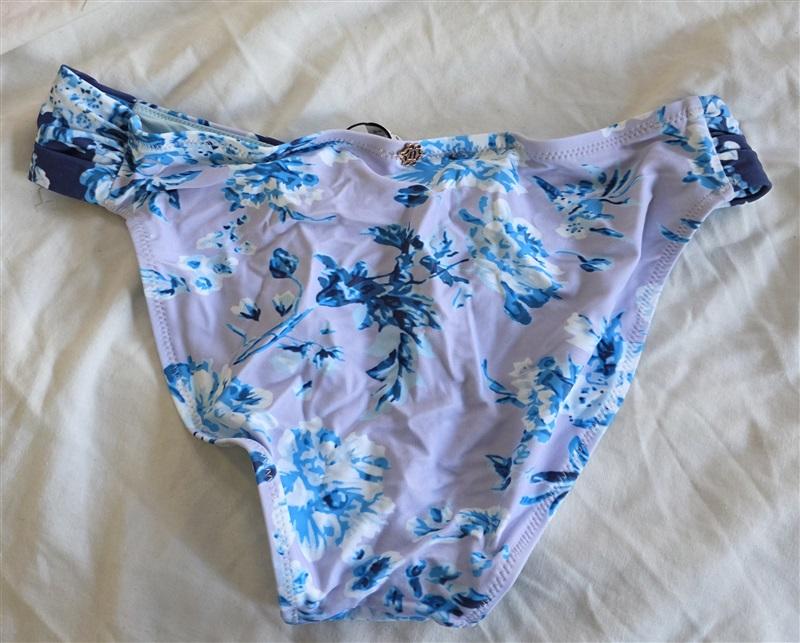 NWOT Nanette Lepore 12 Blue Purple White Floral Bikini Swim Bottom 132423