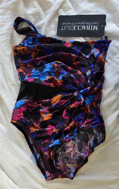 NWT Miraclesuit 8 One Shoulder Solstice Gem 1PC Swimsuit 132426